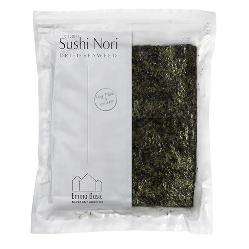 Emma Basic - Premium Sushi Nori 40 fogli interi | Giovane e croccante | Ricco di proteine | Ad alto contenuto di fibre