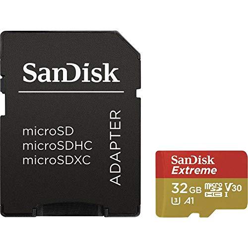 SanDisk Extreme 32 GB microSDhC Memory Card for Action Cameras and Drones with A1 App Performance up to 100 MB/s, Class 10, U3, V30