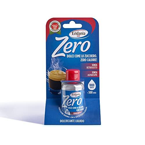 Eridania Zero - Dolcificante Liquido, Comodo Flaconcino da Portare con Te, 500 Dosi, 2 Gocce Equivalgono ad 1 Dose, Comodo Tappo Salvagocce Apri&Chiudi Integrato, 50 ml, 1 pezzo