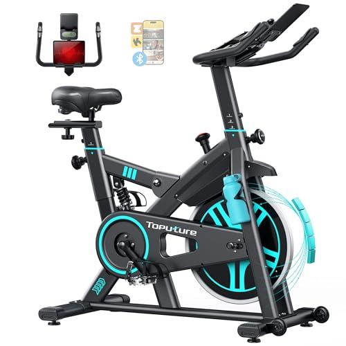 2025 Toputure Cyclette da Casa con App, Cyclette per Casa con Resistenza Magnetica 0-100%, Volano da 15kg, Sistema di Ammortizzazione, Schermo LCD, Supporto fino a 160kg