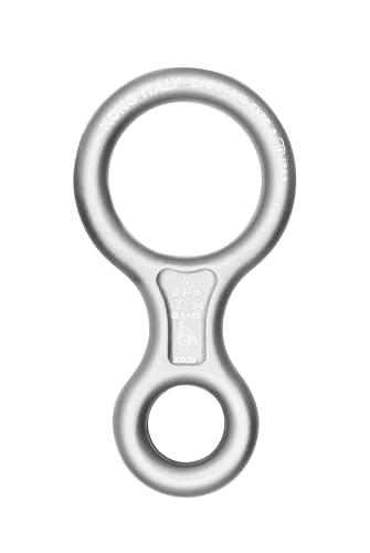 Kong. 8 Classic – Discensore in Alluminio. Controllo Fluido della Discesa. Per Corde 9-12mm. Leggero e Resistente. Made in Italy. Certificato EN 15151-2 UIAA. Peso 110g. Lucido