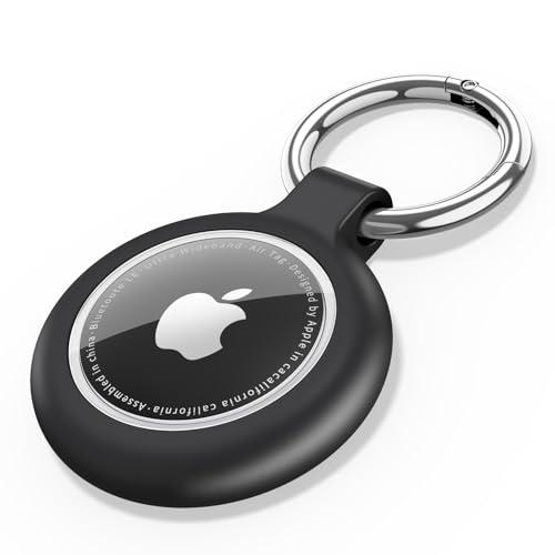 AirTag Portachiavi Impermeabile,Porta Air Tag per Apple,1Pezzi Custodia Silicone per Airtag Apple con Cover Frontale, 360°Custodia AirTag per Chiavi Zaini e Animale