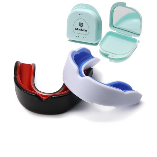 Musivon Paradenti hockey per bambini 9-15 anni, paradenti sportivi con scatola paradenti per boxe, football, lacrosse, MMA, hockey e arti marziali