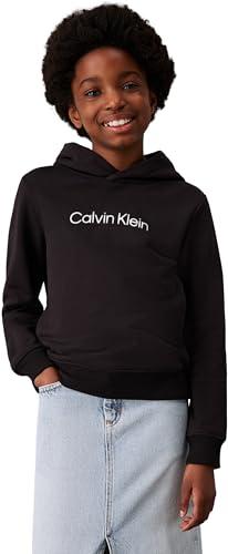 Calvin Klein Inst. Logo Reg. Terry Hoodie Iu0iu00679 Felpa con Cappuccio, Black (CK Black), 16 Years Unisex-Adulto