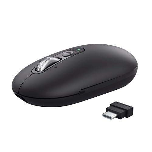 Trust Seron Mouse Wireless con Rotellina Ultra Rapida e Scorrimento Orizzontale, Bluetooth + 2.4GHz, 85% Plastica Riciclata, Pulsanti Silenziosi, Mouse Bluetooth Multi-Dispositivo per PC Mac, Nero