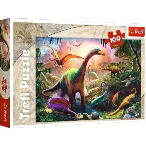 Trefl, Puzzle, Il Mondo dei Dinosauri, 100 Pezzi, per Bambini dai 5 Anni