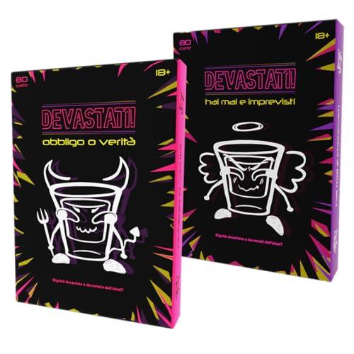 Devastati! Obbligo o Verità + Hai Mai e Imprevisti | 2 Giochi da tavolo alcolico per Gen Z (18+) | Carte per bere con sfide, gossip e meme