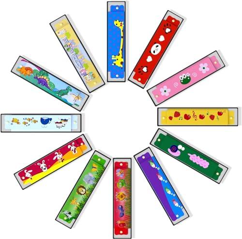 Harmonica per Bambini, 12 Pezzi Harmonicas Giocattolo Regalo, Party Favors per Goodie Bags, Festa di Compleanno, Bambini Strumento Musicale, Regalo Dello Studente