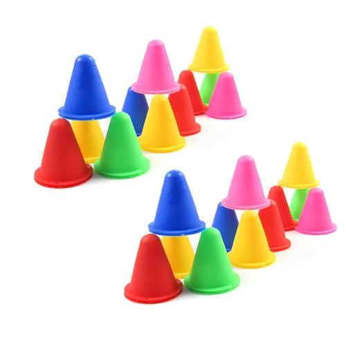 Semazz Coni di Slalom,60 PCS Ostacolo Colorato del Mucchio di Pattinaggio A Rotelle Ostacoli Allenamento Bambini Mini Coni Stradali per Gioco Calcio e Pattinaggio a Rotelle