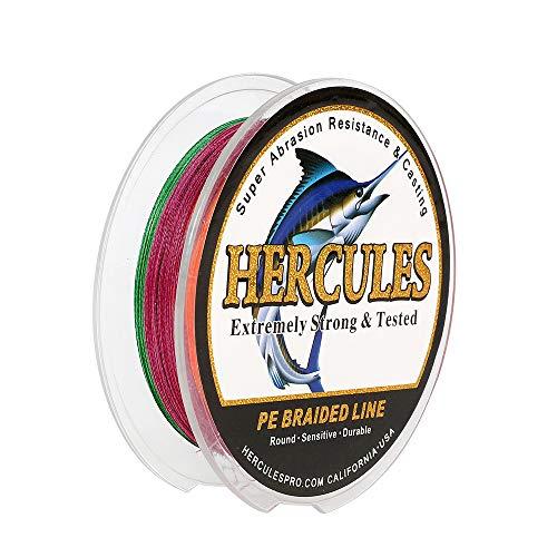 Hercules - Filo da pesca intrecciato a 4 fili, 100-2000m, 6-100lb, super morbido, polietilene, Lenze intrecciate per pesca con lenza, pesca da riva, pesca in mare, pesca in barca