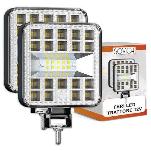 Fari led trattore 12v 2 pezzi alluminio abs 29 led 6500K 8.4 cm 3.34