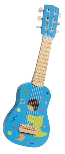 Eichhorn Chitarra per Bambini – Chitarra per Asilo Blu Corde accordabili, Giocattolo in Legno, con Dinosauro, Chitarra in Legno per Ragazzi e Ragazze dai 3 Anni in su