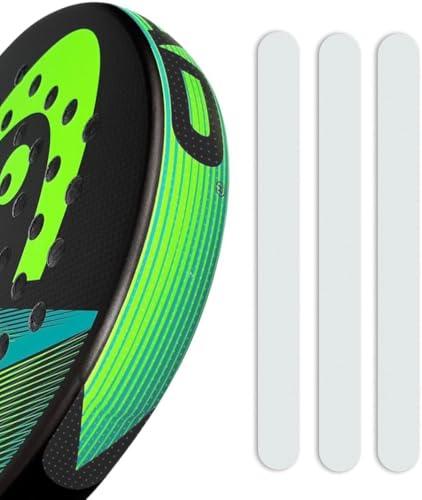 Protezione per racchetta da paddle trasparente e ruvida, in silicone resistente, nastro di protezione ad alto impatto, 35x370 mm, leggero e facile da installare (3 pezzi)