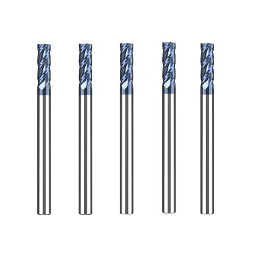 CREEYA Fresa in Metallo Duro Integrale 4mm, 4 Flauti CNC Fresa Piana, Rivestimento AlTiN Nero, VHM Per Metallo Legno Acrilico Plastica