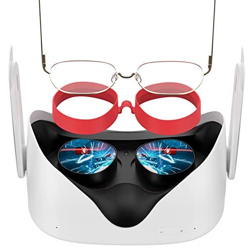 SUPERUS Silicone Protezione Lenti - Distanziatore Per Occhiali VR Compatibile Con Oculus/Meta Quest 2 - Accessori VR Per Evitare Graffi Agli Occhiali VR (Rosso)