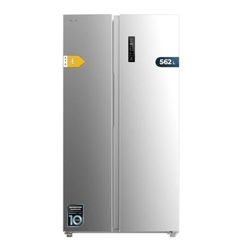 Cecotec Frigorifero Americano Side by Side Bolero CoolMarket SBS 562 Inox E. 177cm, 91.2cm, 562L, Total No Frost, Inverter Plus, Multi Air Flow, Fast Cooling, Fast Freezing, EFFICIENZA