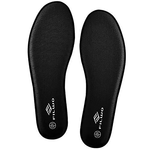 FILWO Solette in memory foam, solette interne per calzature sportive, scarpe da ginnastica Sneakers, stivali da lavoro, scarpe da passeggio, solette comode per le donne (5, Nero)