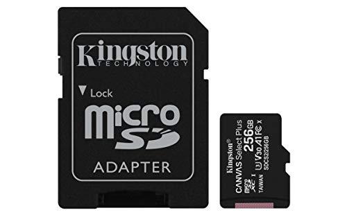 Kingston Canvas Select Plus SDCS2/256GB Scheda microSD Classe 10 con Adattatore SD Incluso, 256 GB