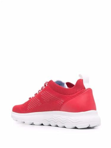 Geox D Spherica A, Sneakers Donna, Rosso Red, 41 EU