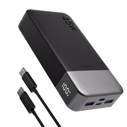 JUOVI Power Bank Portatile J2621, Batteria da 20000 mAh, Ricarica Rapida da 45 W, Compatibile con Switch, MacBook, Tablet, Dell, HP, Notebook, Samsung, iPhone 16 15 14 13, Steam Deck
