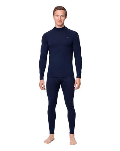 DANISH ENDURANCE Completo Termico Uomo in Lana Merino, per il Freddo Estremo, Maglia Termica Invernale, Blu Notte, M