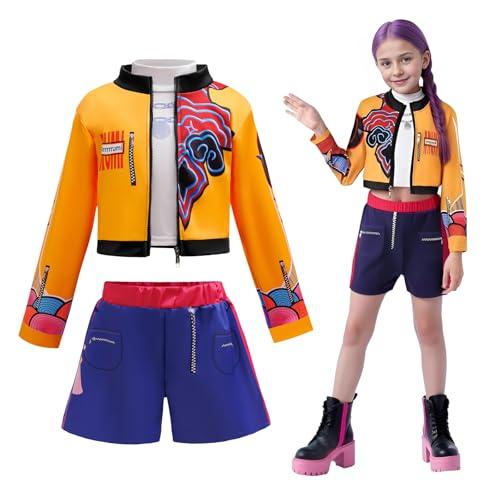 WYFDCZZP K-p0p Cosplay Costume, Corea P0p Singer Costume per bambini, Costume da Ru-mi per ragazze cantanti p0p, Costume Dem0n Hunter, per carnevale, Natale, per ragazze, costume di compleanno