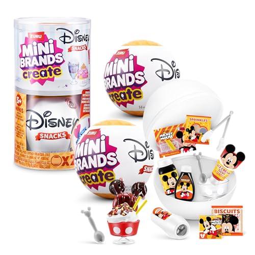 Mini Brands Capsula Create Disney Snacks Serie 1 di ZURU, oggetti da collezione in miniatura ufficiali, confezione con oggetto misterioso a sorpresa, dai 8 anni in su (2 capsula)