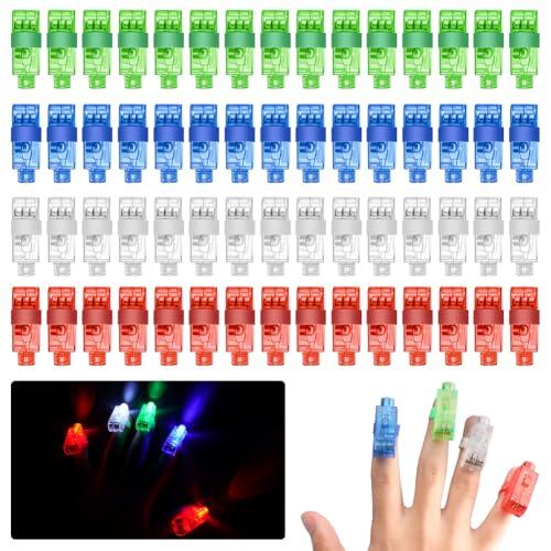 Ainiv 60 Pezzi Luci Da Dito LED, Dito Bastoncini per Bambini Anello Giocattoli, Sacchetti per Feste Di Compleanno per Bambini, Carnevale, Halloween, Natale, Feste, 4 Colori