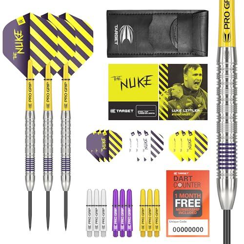 Target Darts Luke Littler 80% Tungsten Steel Tip Darts Set, 22G | Kit di Freccette Professionali, Alberi PRO Grip, voli PRO Ultra, Portafoglio per Freccette Incluso | Kit di Accessori per Freccette