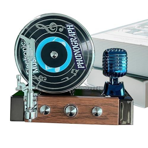 Record Player Air Frewisier Car Carref/raditore d'aria per auto | Accessorio decorativo elegante, decorazione creativa 'aromaterapia retrò a energia solare per uso autom