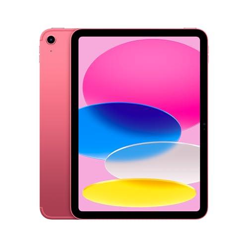 Apple iPad con chip A16: display Liquid Retina da 11'', 128 GB, Wi Fi 6 + reti cellulari 5G, fotocamera frontale e posteriore da 12MP, Touch ID, autonomia di un giorno intero di batteria — Rosa