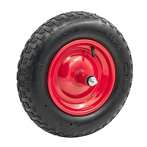 STI Ruota 3.5-8 Ø 360mm Gomma Pneumatica per Carriola compreso asse 210mm x 12mm