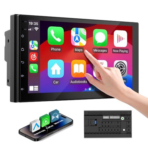 Haudio Autoradio 2 Din 7 Pollici Touchscreen HD, Apple CarPlay & Android Auto Wireless, Bluetooth, Controllo Volante | Universale(Nessuna telecamera per la retromarcia)