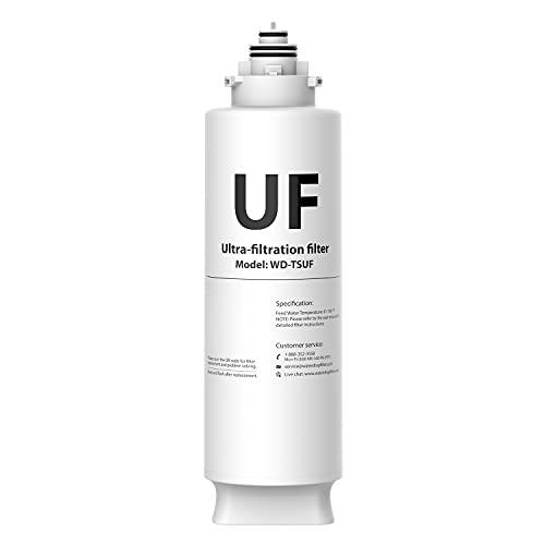 Waterdrop TSUF - Filtro per acqua da incasso, ricambio TSU-W a 3 stadi, 0,01 micron, 15000 litri, sistema di filtraggio sottotavolo