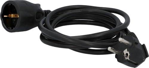 UNITEC Schuko - Prolunga H05VV-F3G 1,5 mm², IP20, 2 m, colore: Nero