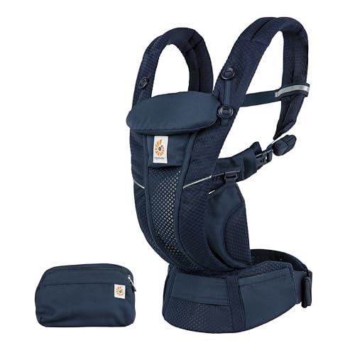 Marsupio Ergobaby Omni Breeze per neonati, 4 posizioni SoftFlex Mesh marsupio anteriore ergonomico marsupio posteriore per neonati, Midnight Blue