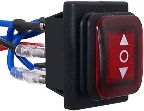 Taiss impermeabile latching polarità interruttore a bilanciere inverso controllo motore CC 6 pin 3 Position 10A con luce LED Rossa interruttore di avvio ON-OFF-ON con filo KCD4-203NW-R-JT