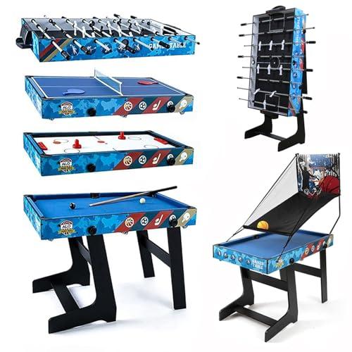 Set da tavolo multi-gioco 5 in 1 per bambini, ping-pong, biliardo, biliardino, hockey su scivolo, tiro al basket interattivo genitore-figlio regalo perfetto per i bambini (lunghezza 1,2 m)