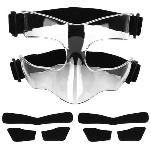 Protezione Il naso, Regolabile Maschera Paranaso Maschera Protettiva Paranaso Sportivo Copertura Il Viso Trasparente per Adolescenti Adulti Basket Calcio Accessori Sportivi