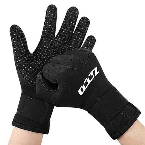 ZCCO Guanti da immersione in neoprene 3mm / 5mm, guanti da muta termica a doppio strato con polso elastico e particelle antiscivolo (3mm, M)