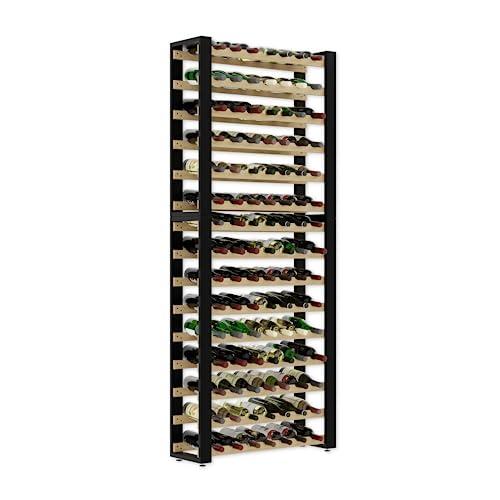 Lenmar Serie RW Portabottiglie in Legno per Bottiglie, Loft 105, 195 x 84 x 27, per 105 bottiglie, vino, portabottiglie, cantina, scaffali, portabottiglie