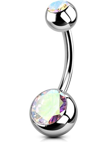 OUFER Body Piercing 10/12/14/16mm Titanio Piercing all'ombelico Barra per Ombelico Piercing 14G Piercing Interno all'ombelico Navel Belly Piercings