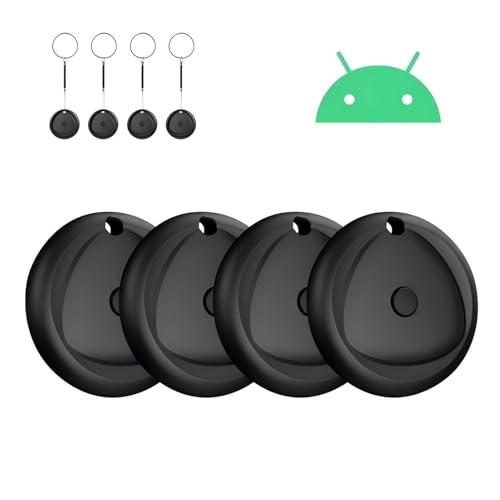 Smart Tag per Android 2025 Raykit - tag android con Batteria Sostituibile, tracker android 4 Pezzi Allarme 80dB per Chiavi Bagagli Valigie Zaini Portafogli con Android Dov’è App