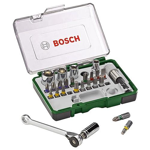Bosch Set da 27 Pezzi di bit avvitamento e cricchetti, qualità dura, accessori trapano avvitatore e avvitatore