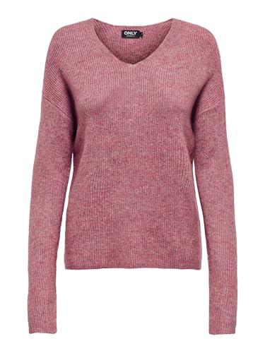ONLY Onlcamilla - Maglione da Donna con Scollo a V L/S Knt Noos, Rosa Rinascimentale, L