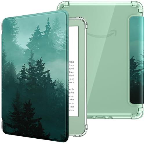 MoKo Custodia Compatibile con 6 Pollici Kindle 11a Generazione 2024/2022 & Versione Internazionale, Cover Leggera con per eBook Reader in TPU Morbido Auto Sveglia/Sonno per Kindle 2024, Foresta Verde