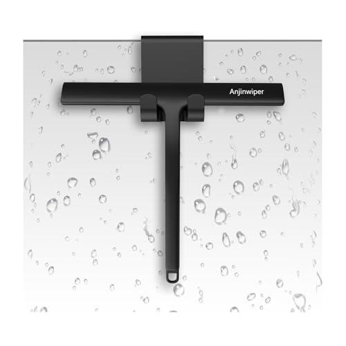 Anjinwiper Tergivetro per Doccia Silicone,Senza Foratura,Tira Acqua da Doccia Pulisci Doccia Vetro, Bagno e Specchi