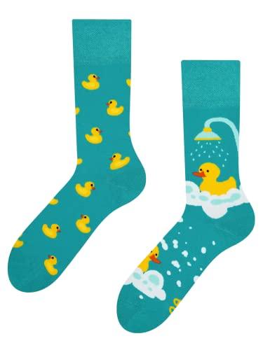 Dedoles Calzini Unisex Donna Uomo & Bambini Calze Cotone con tanti Design divertenti sinistra destra diversi, colore: Turchese, disegno: Paperelle, taglia: 35-38