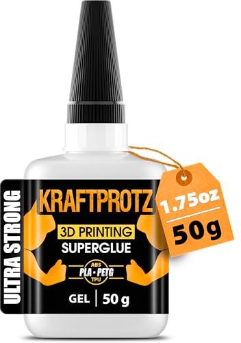 ARKA - KRAFTPROTZ STAMPA 3D 50 g | Colla istantanea extra forte | Ideale per l'incollaggio di PLA, ABS, PETG e TPU | Con punta speciale anti-asciugatura | Super colla densa.