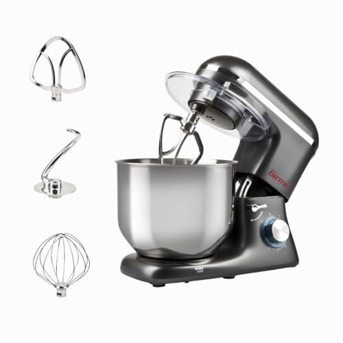 Girmi IM46 Impastatrice Planetaria, 1800 W Max, 8 Litri, 6 Velocità, Pulse, Contenitore inox, Dispositivo di sicurezza, Accessori inclusi, Grigio Antracite